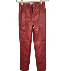 Wilfred Red Leather Pants